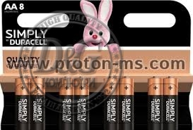 Алкална батерия LR6 AA  8pk блистер SIMPLY MN1500   DURACELL